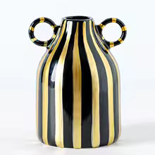 HAY Ceramic Vase High | Blue Green White Gold | Danish Design Flower Vase