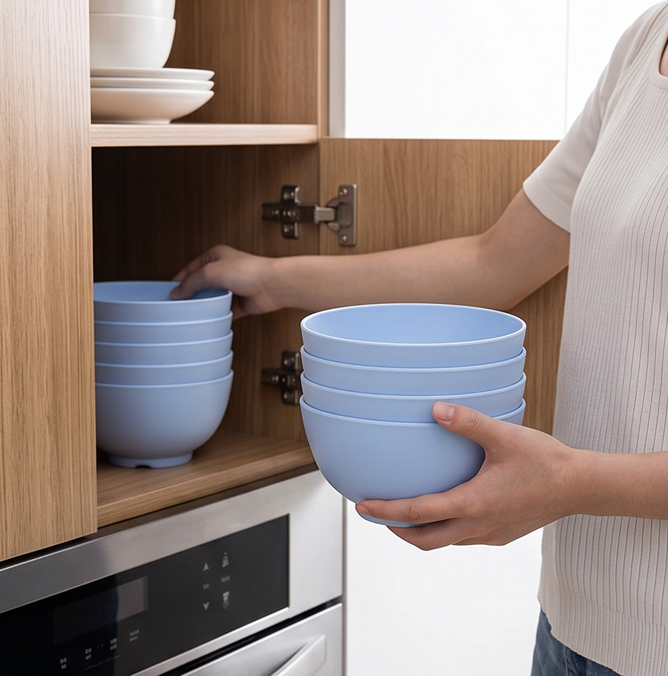 HAY Nordic Salad Bowl 28cm | Enamel Blue Black Yellow | BPA-Free | Dishwasher Safe