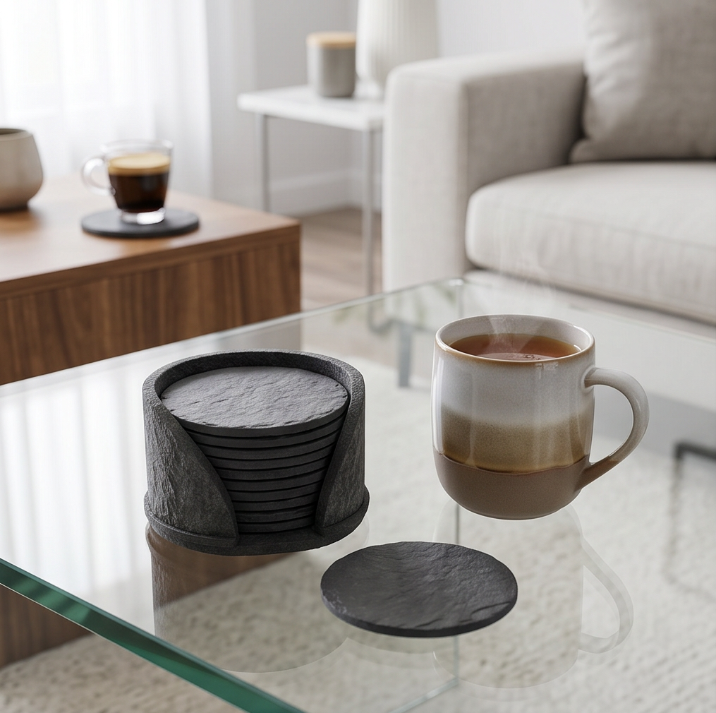 HAY Felt Coaster Set of 10 | Dark Grey | Living Room Kitchen Coasters