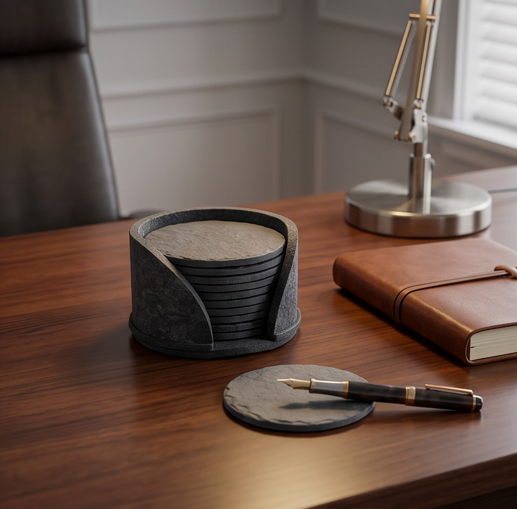 HAY Felt Coaster Set of 10 | Dark Grey | Living Room Kitchen Coasters