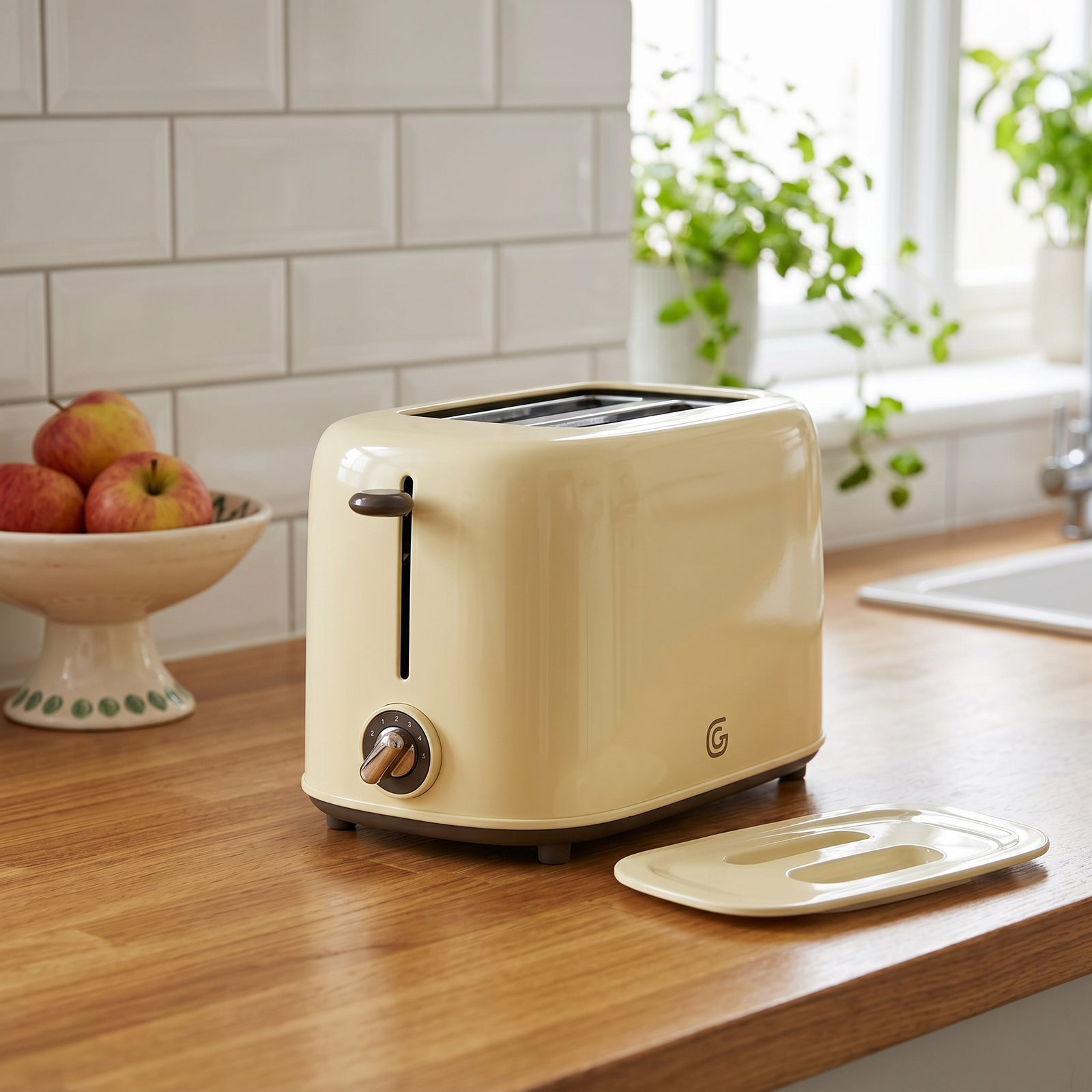 Sowden Toaster Yellow in kitchen — designed by George Sowden for HAY