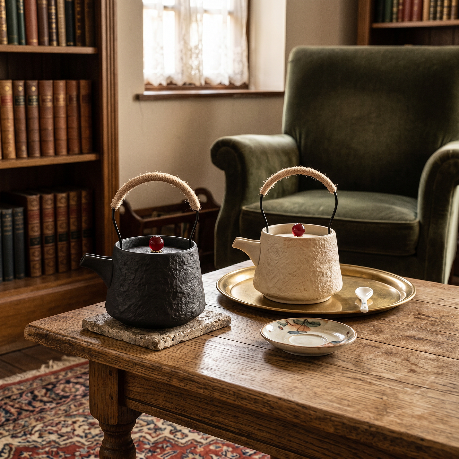 Marbled Teapot in home — solid porcelain, 0.8L | HAY | Element Homeware