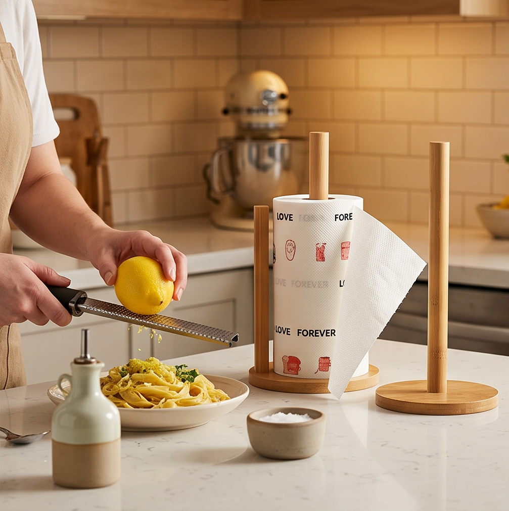 HAY Porter Kitchen Roll Holder | Solid Oak | Countertop Paper Towel Holder