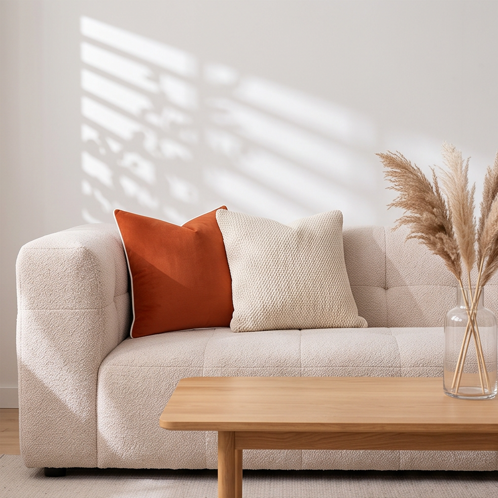 HAY Outline Cushion Orange | 45x45cm | 100% Cotton Removable Cover | Bold Orange