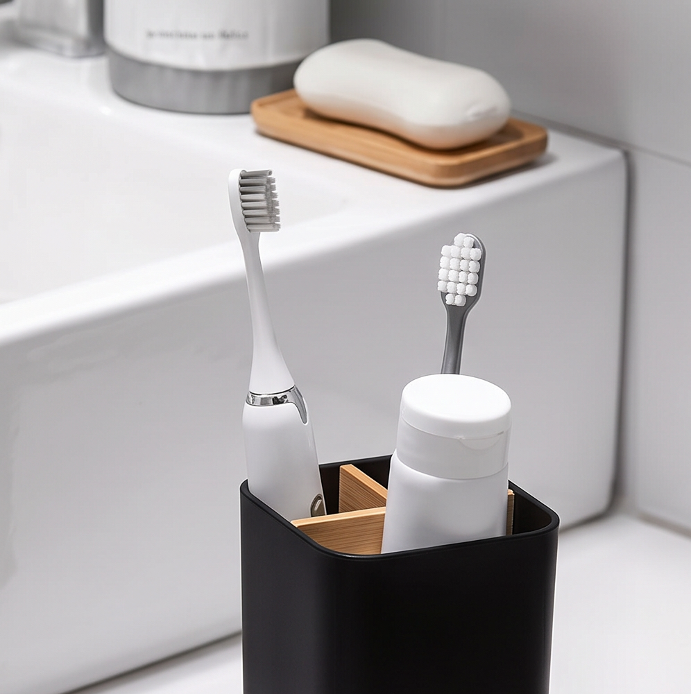 HAY Bathroom Organiser | Toothbrush & Accessory Holder | Black or White