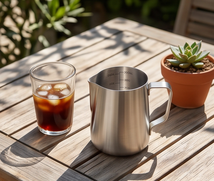 HAY Indian Pitcher Stainless Steel | Measuring Jug | Slim Handle | Kitchen