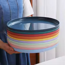 HAY Nordic Lunch Plate 24cm | Enamel Steel | Cream Yellow Lilac Blue | Set of 4