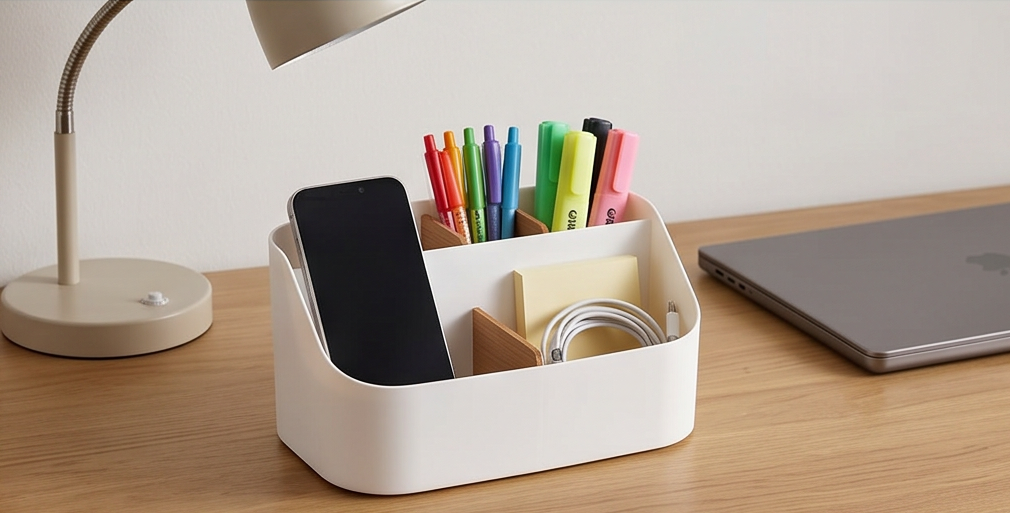 HAY Tool Box Desk Organiser | Multi-Compartment | White | Pens & Stationery