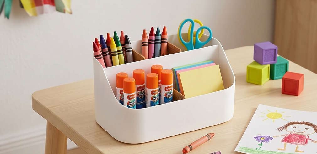 HAY Tool Box Desk Organiser | Multi-Compartment | White | Pens & Stationery