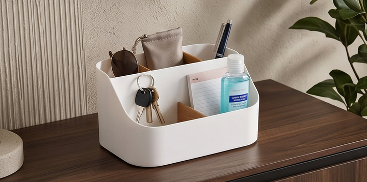HAY Tool Box Desk Organiser | Multi-Compartment | White | Pens & Stationery